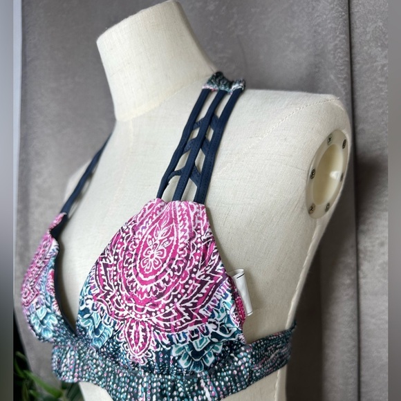 NEW Lucky Brand Women’s Multicolored Boho Paisley Print Bikini Set Sz S - Picture 4 of 12